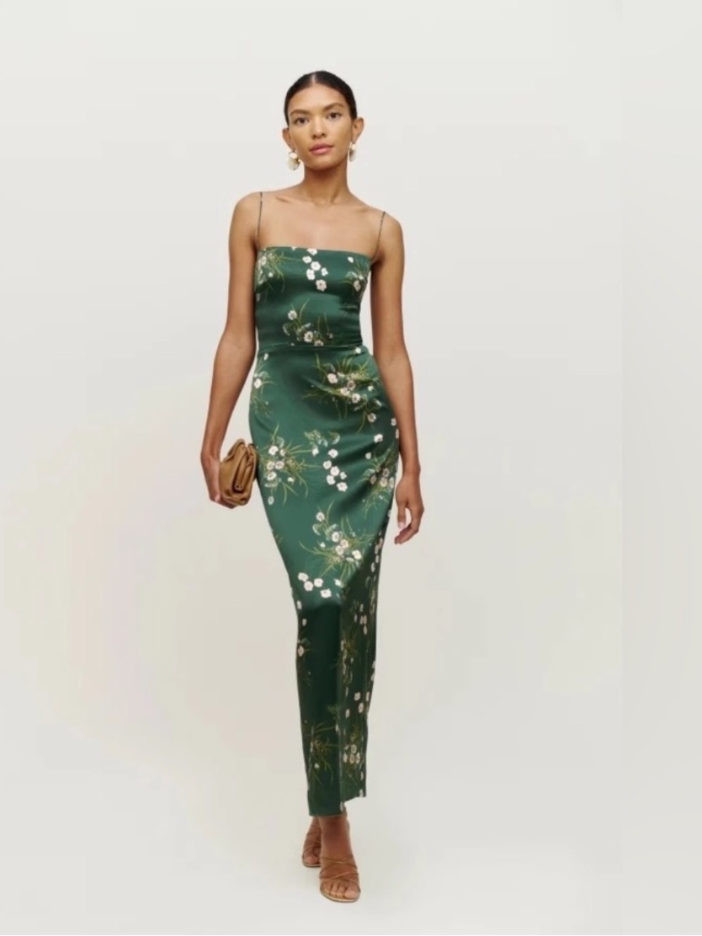 Reformation Frankie Silk Dress in Buena